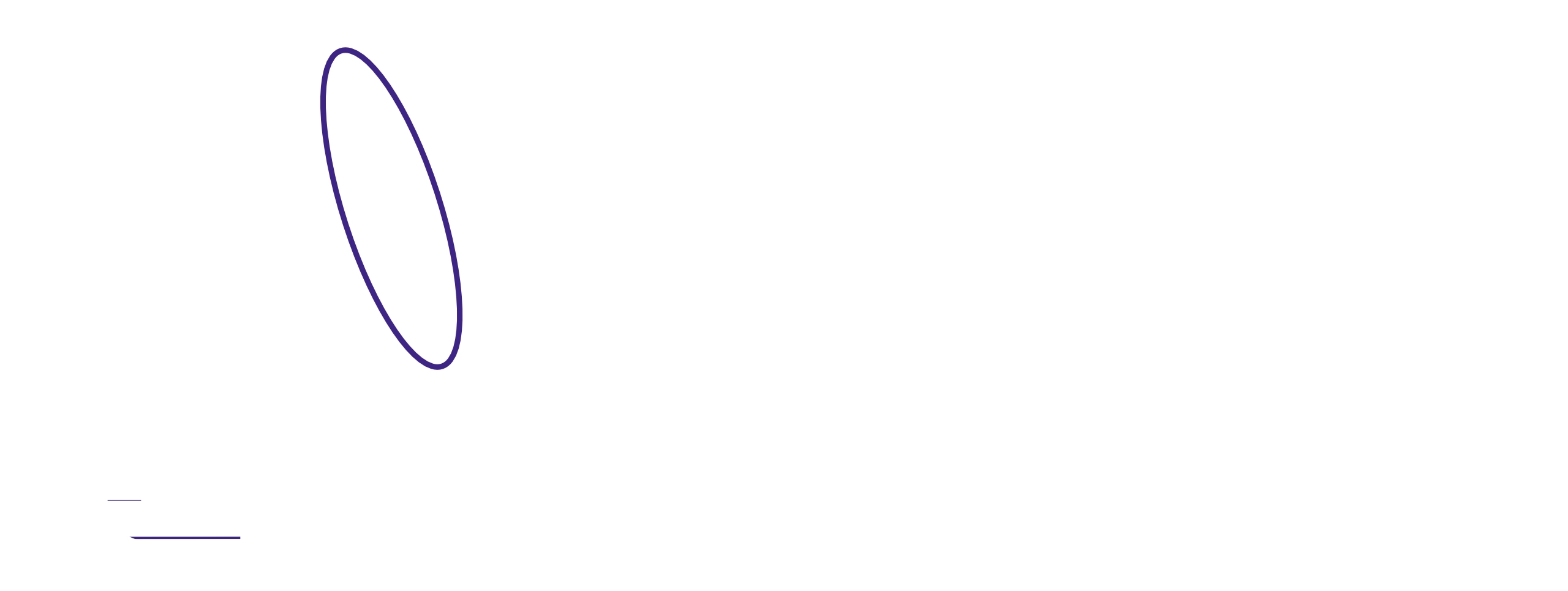 Scritta bianca Gustave's identity design for culture con a sinistra il logo del grammofono con bordo viola, su sfondo trasparente