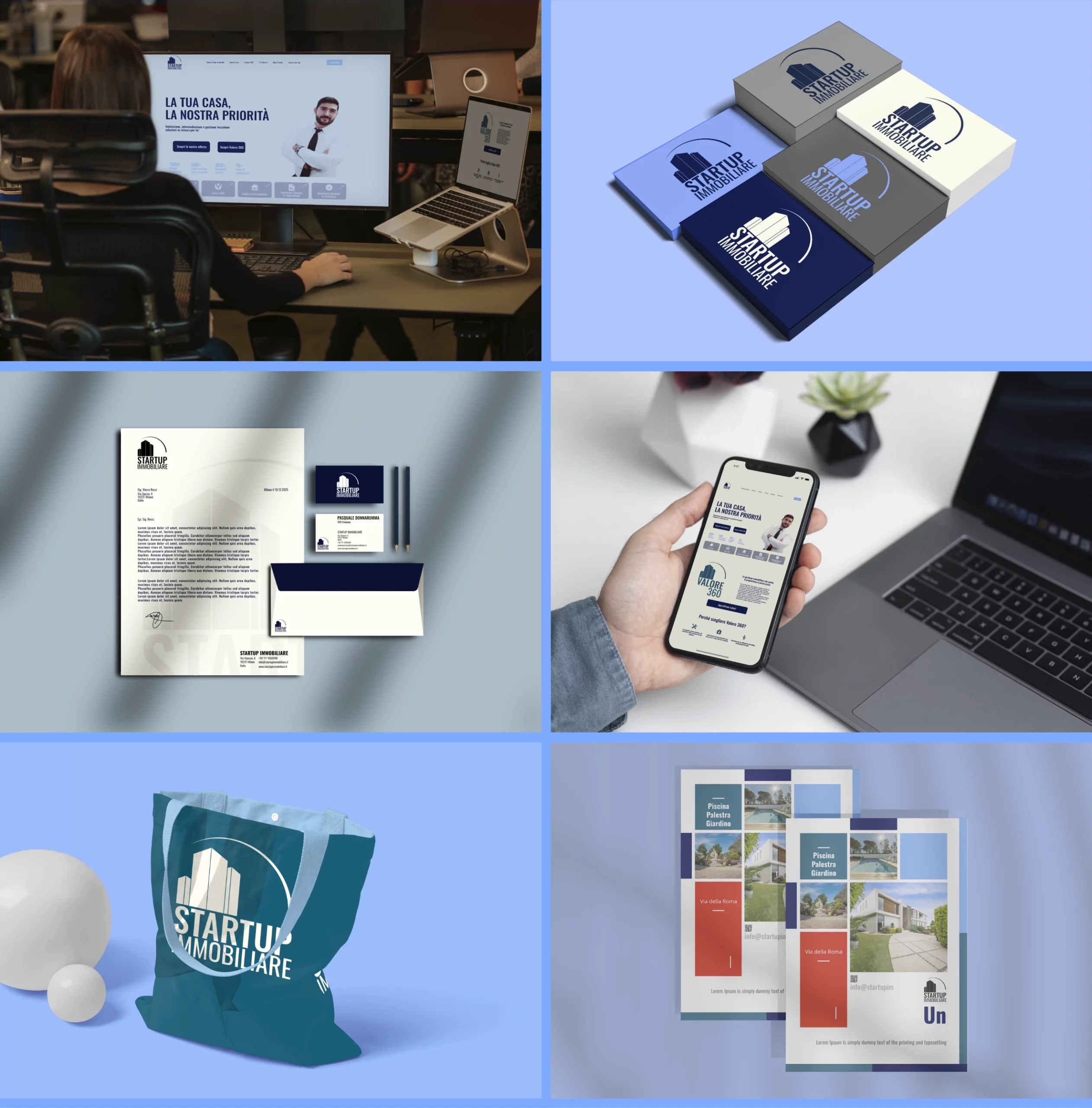 Mockup vari di Startup Immobiliare