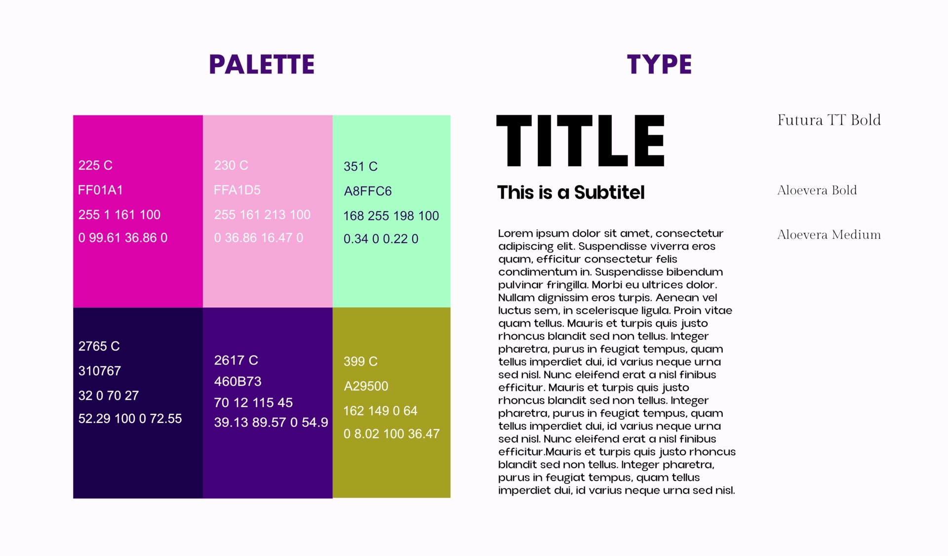 studio di palette e fonts Es Klingt Musikfestspiele