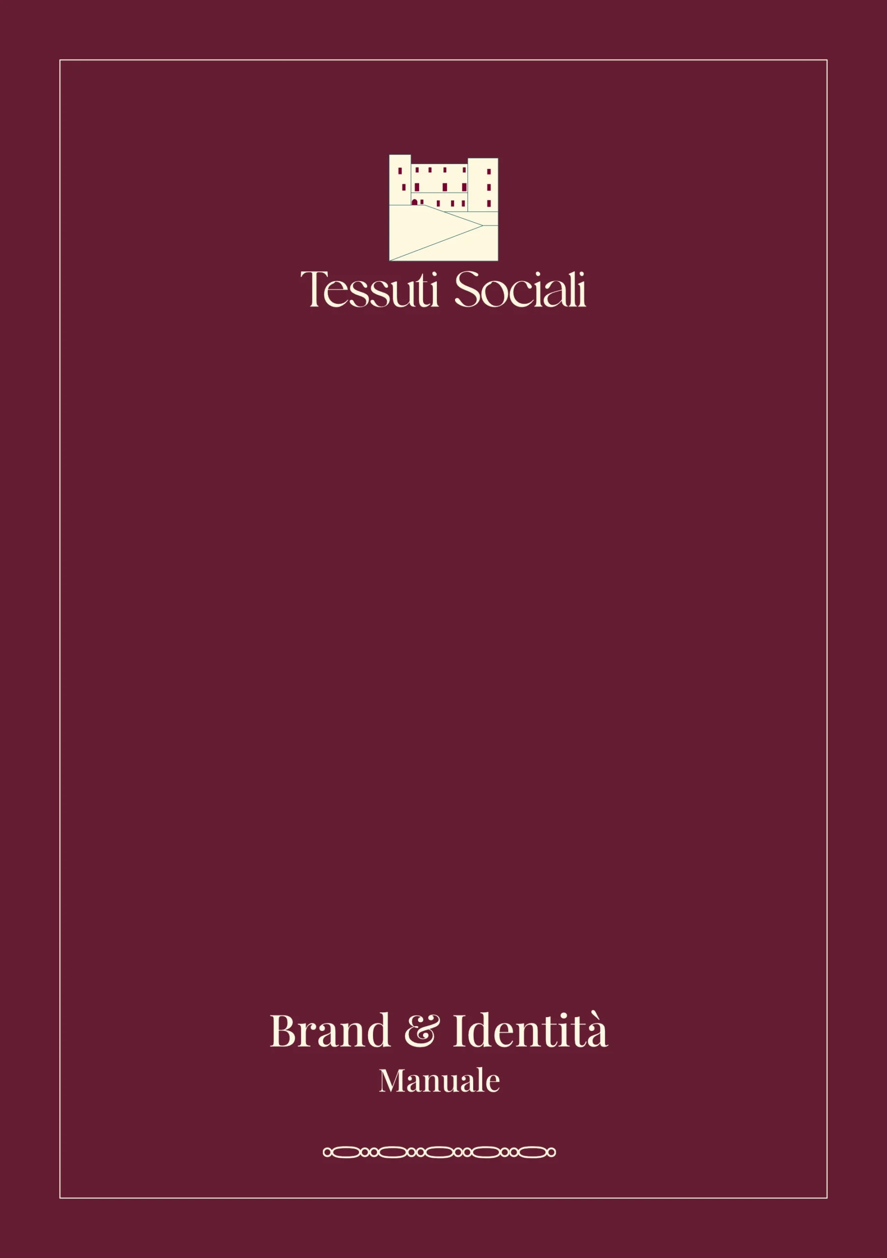 Immagine con la copertina del brand book di tessuti sociali.